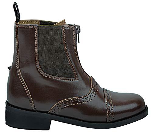 Hispar Hispar Women Ladies English Horse Riding Light weight Leather Glory Zip Zipped Paddock Boots - Brown 6