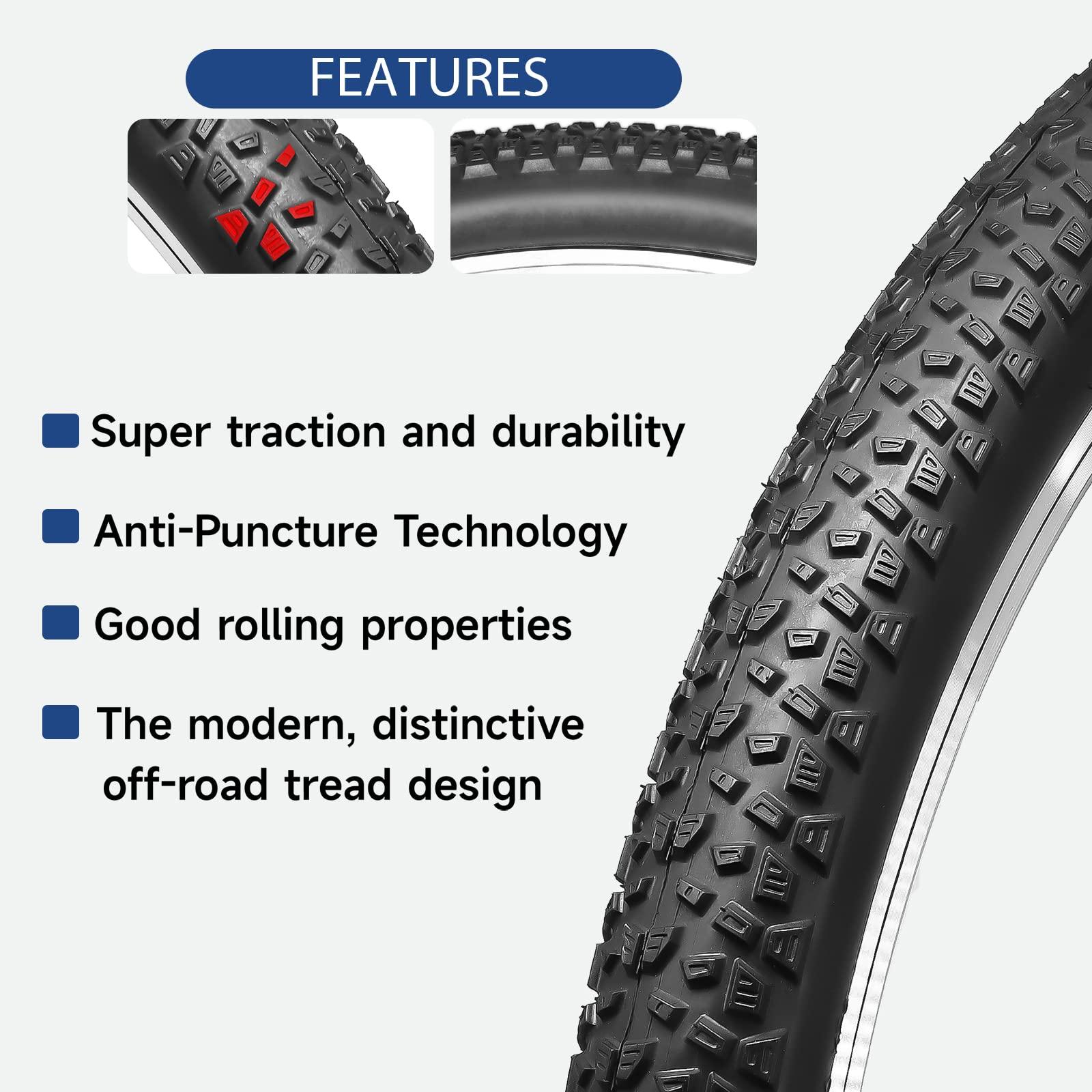 Hycline Hycline Bike Tire,27.5x2.125-Inch Folding Replacement Tire for MTB Mountain Bicycle-Black