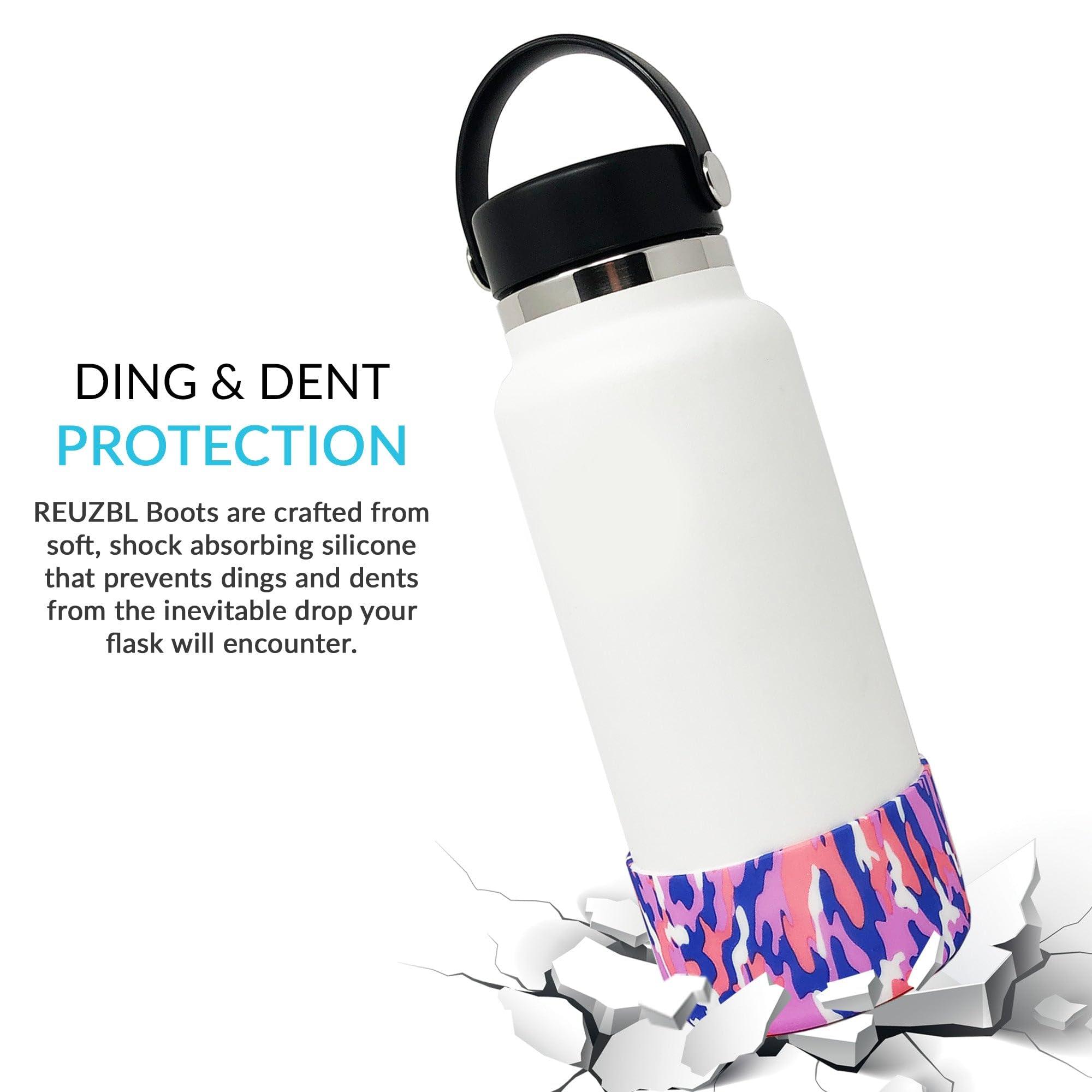 UZBL REUZBL Protective Silicone Bottle Boot for Owala FreeSip 40 oz, Hydro Flask 32-40 oz, Iron Flask, Takeya, Thermoflask, and Similar Wide Mouth Water Bottles, Protective Bottle Accessory