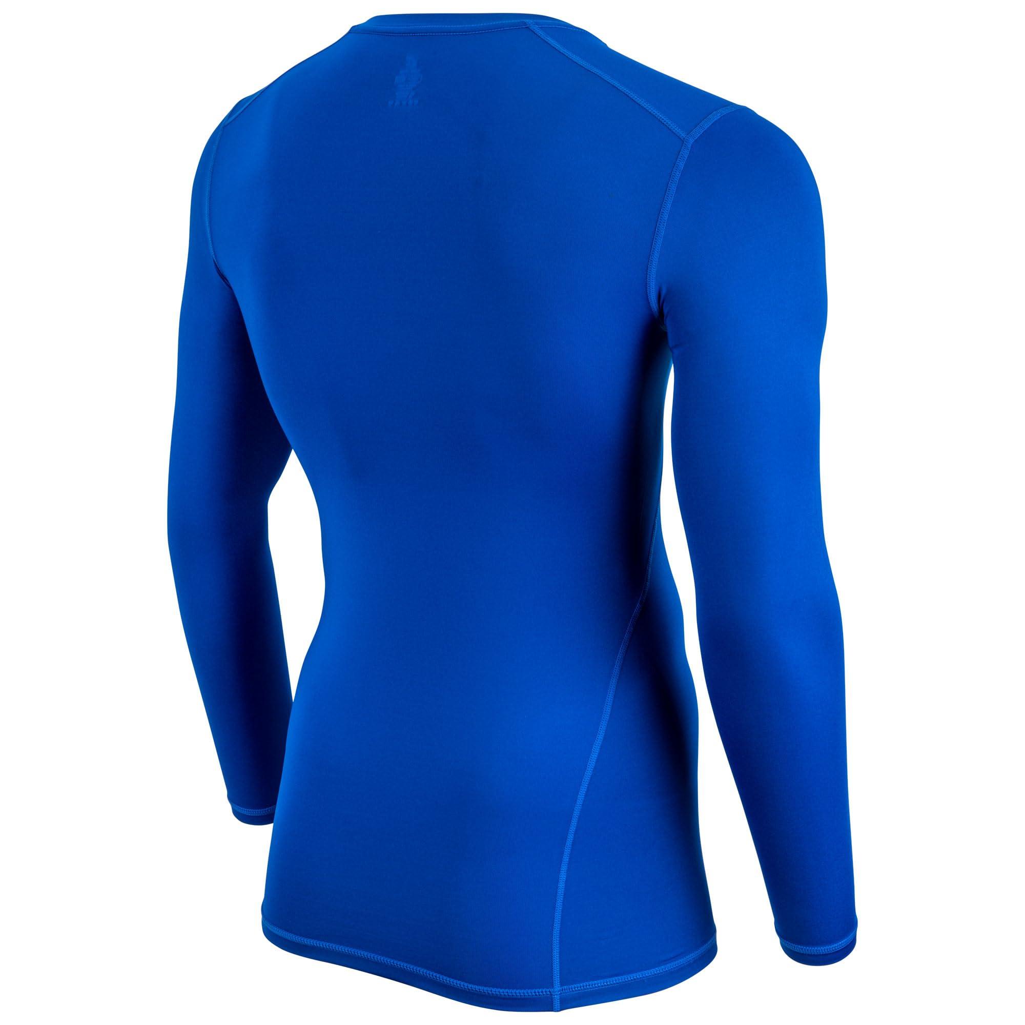 CHAMPRO CHAMPRO boys Youth Lightning Long Sleeve Compression Shirt Polyester Spandex, Royal, Small US