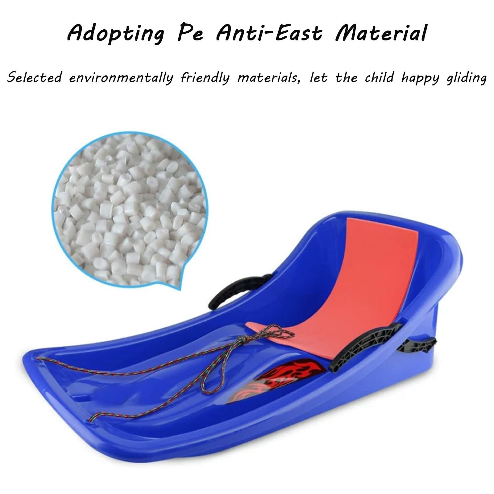 TUOYIBO Two-Handle Children's Sledges, Two-Person Padded Sledges, Frost-Resistant and Wear-Resistant Sledges, Sledges with Backrests