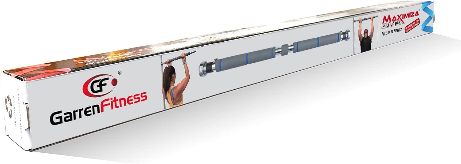 GF Garren Fitness Garren Fitness Maximiza Pull Up Bar for Doorway - 27 to 39 Inches Adjustable Width Pullup Bar/Chin up Bar with 3 Sets of Screw-in Heavy-Duty Door-Mounts