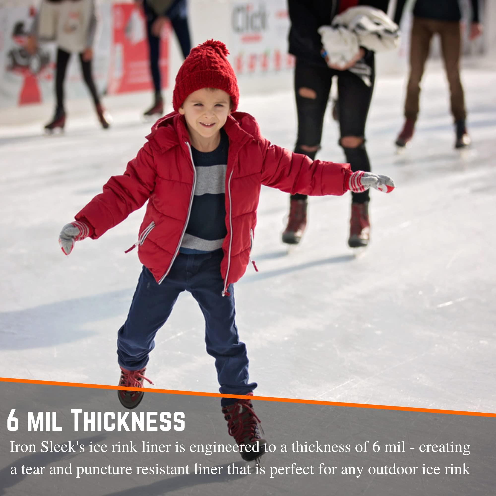 NineFit Basics Iron Sleek - White Plastic Ice Rink Liner - 6 Mil - (45 x 55) - Backyard Ice Rink Kit Liner, Ice Skating Rink for Backyard, Ice Rink Liner for Backyard