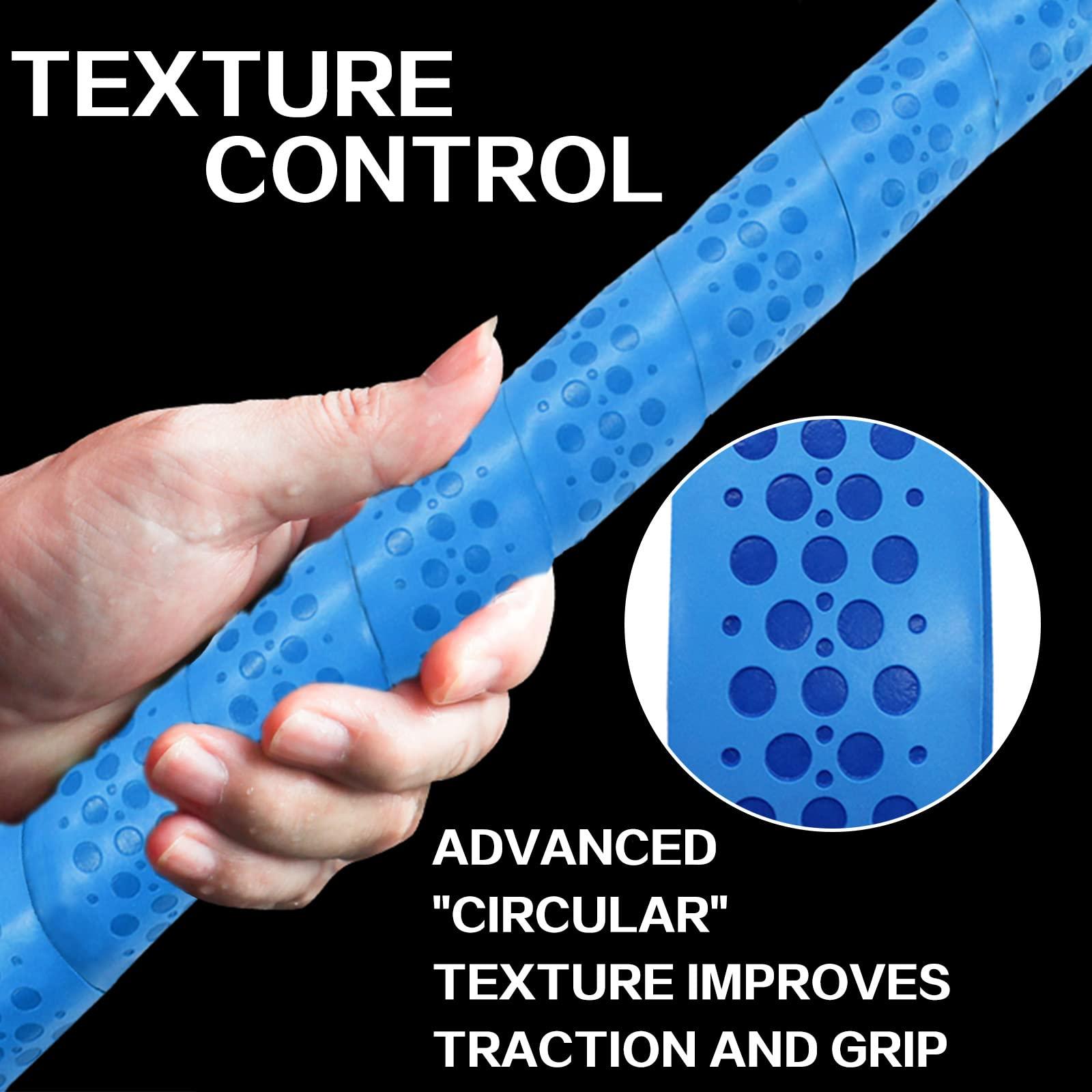 VEASAERS VEASAERS Bat Grip Tape Baseball Softball 2/4 Pack 40 inch 1.75mm Precut and Full Adhesive Back Pro Feel Soft Comfortable Tapes for Old Bats Handles (2 Pcs-Black+Blue Dot)