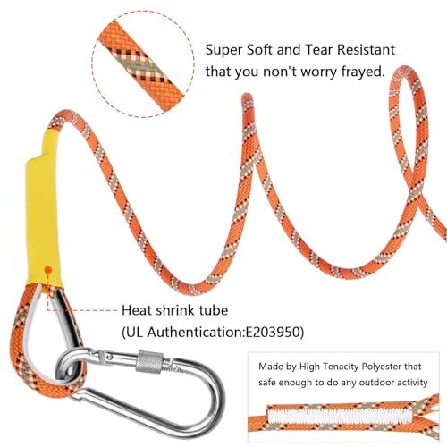 X XBEN X XBEN Outdoor Climbing Rope 10M (32ft) Rock Climbing Rope, Escape Rope Climbing Equipment Fire Rescue Parachute Rope (32 Foot) - Orange
