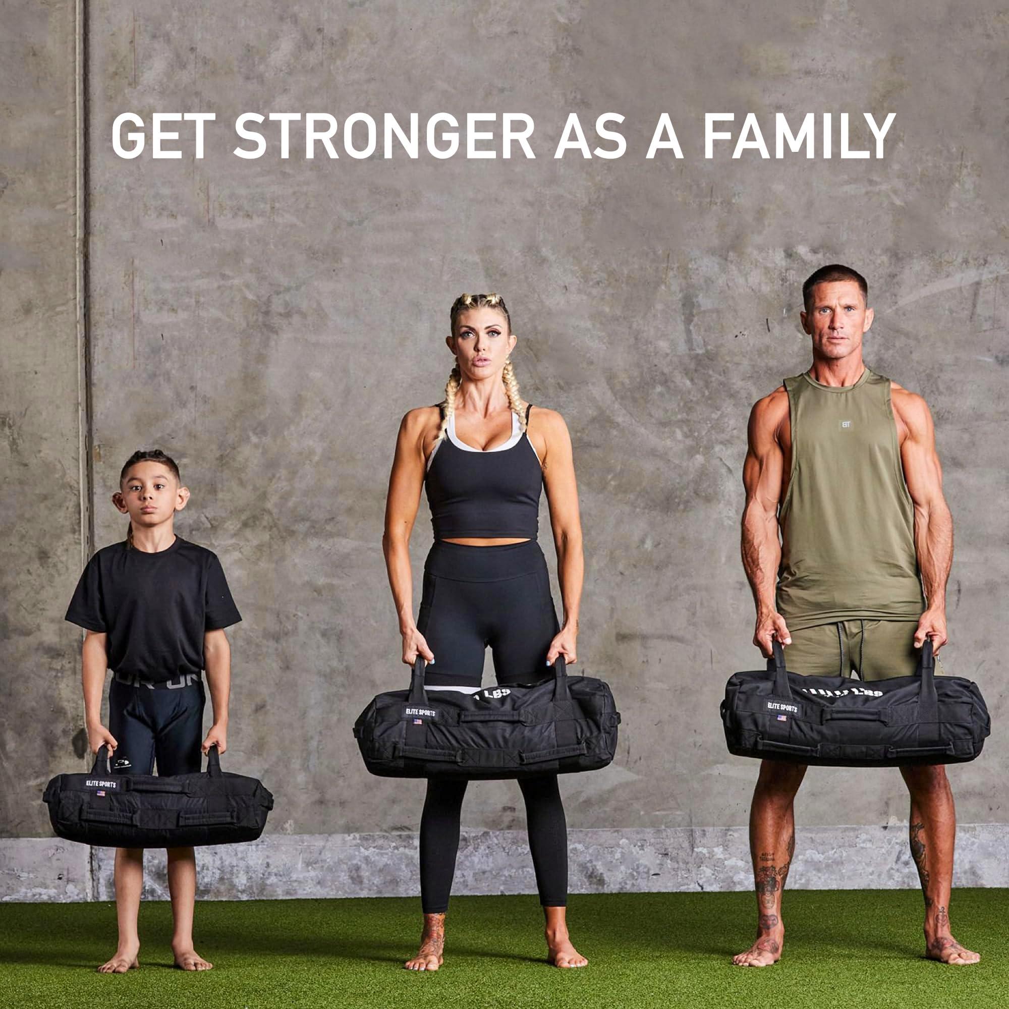 Elite Sports Elite Sports Workout Sandbag for Versatile, Intensive Core Muscles Fitness, Strength Training with Strategic Handle Placement (Unfilled)