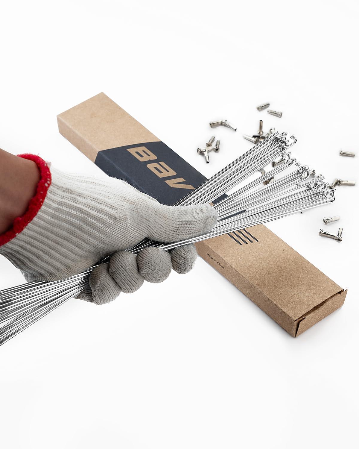 BaveL BaveL 36 Pcs 14G Bicycle Stainless Steel Spokes (70 mm-200 mm) with Copper Cap 36pcs,Mountain Bike Stainless Spokes,for MTB,Ebike,City Bikes-Replacement/Repair Spoke (86mm)