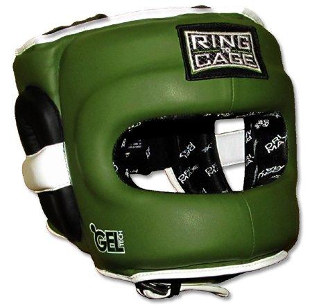 Ring to Cage Deluxe Full Face GelTech Sparring Headgear for Boxing, Muay Thai, MMA, Kickboxing (Regular, Black/Red)