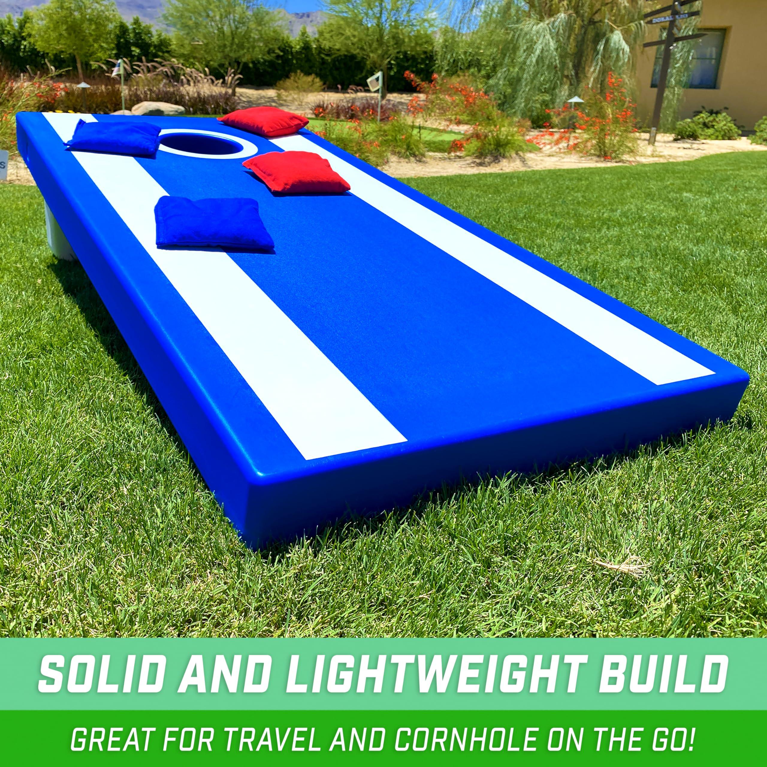GoSports GoSports 4 ft x 2 ft All Weather Outdoor Cornhole Game Set - heavy-duty Plastic Weatherproof Boards Includes 8 Bean Bags & Game Rules