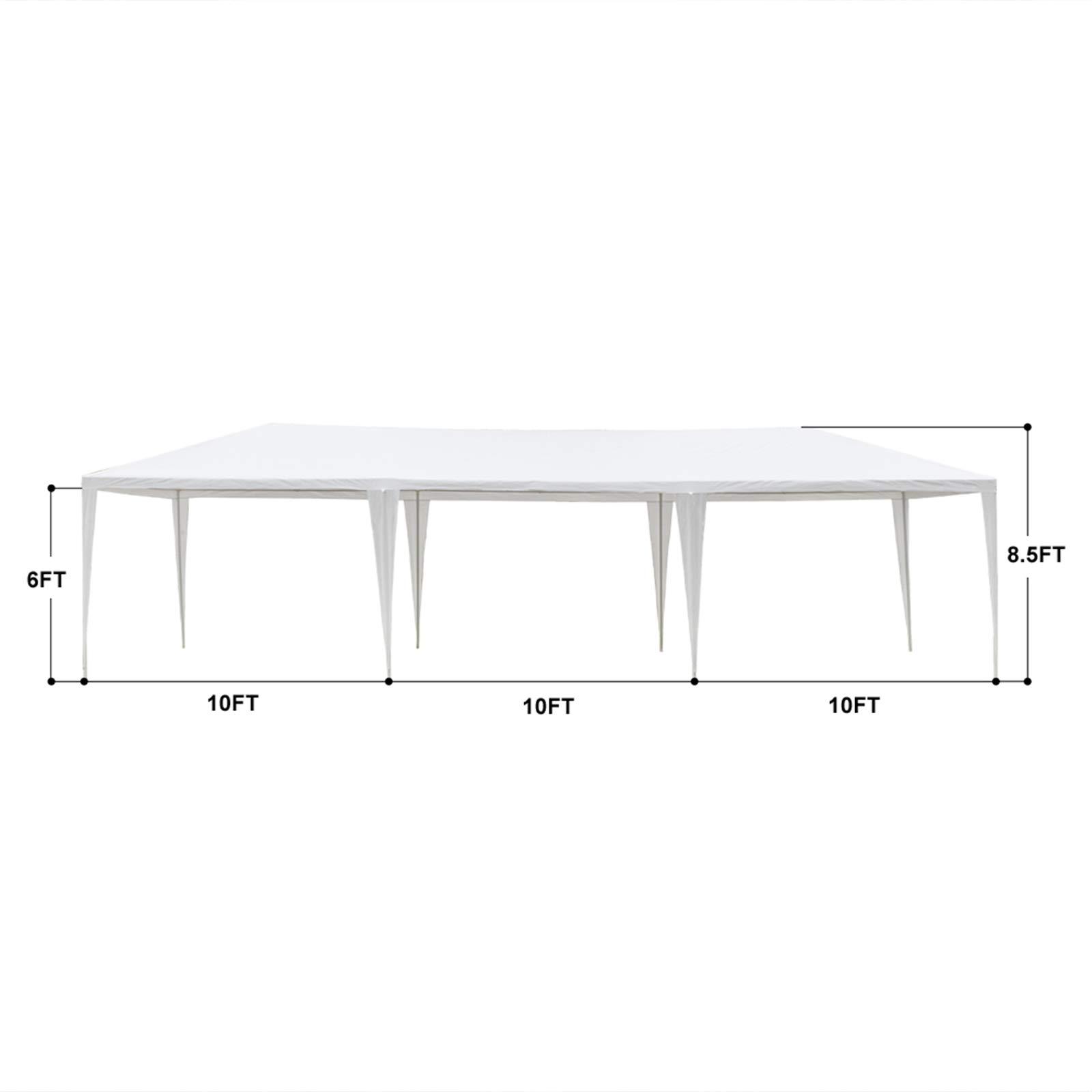 SHNORM 10x30 Party Tent Canopy Tent for Outdoor Wedding Party Camping BBQ Backyard w/ Removable Sidewalls PE Cloth & Waterproof (Away from Windy Weather)