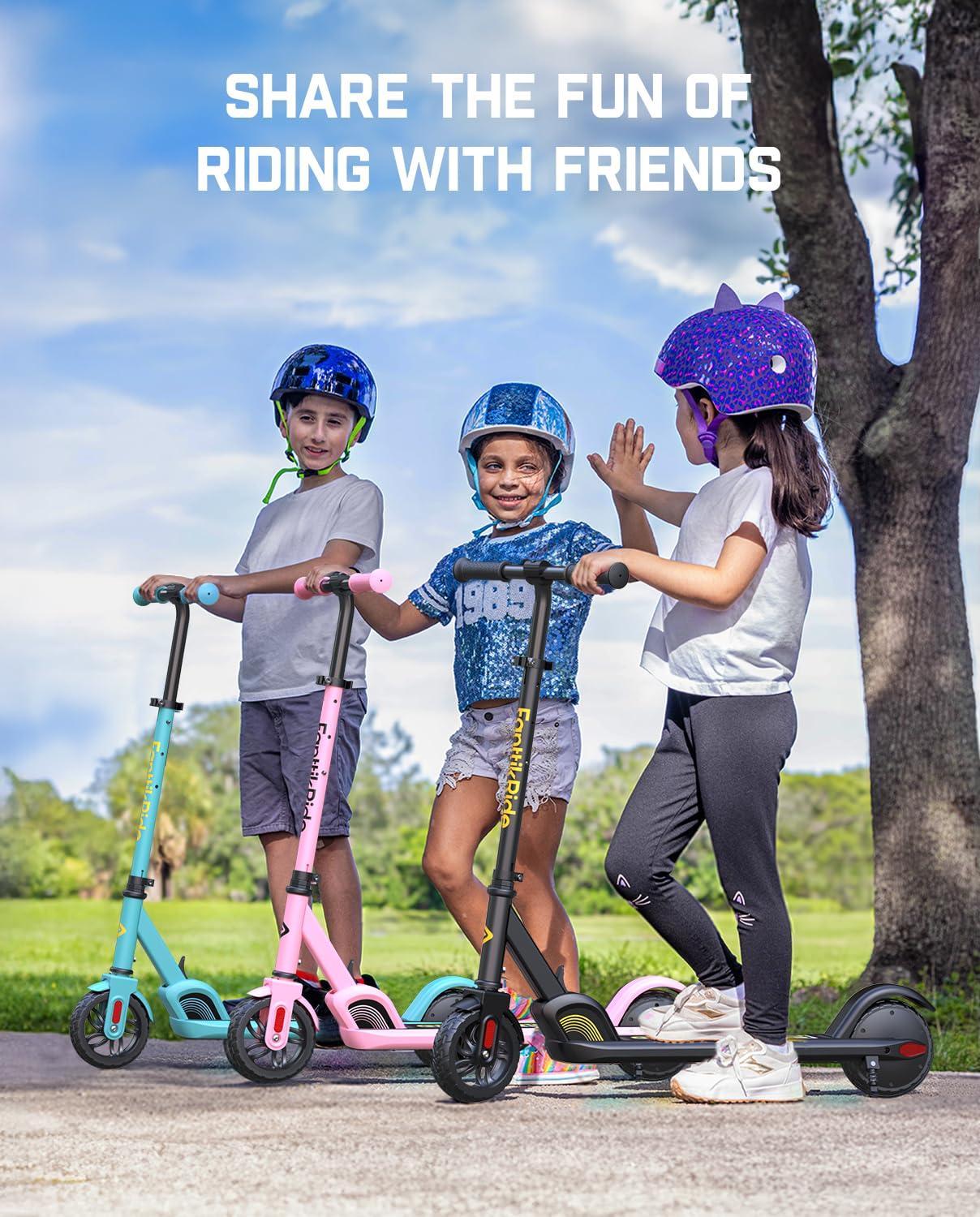 FanttikRide FanttikRide C9 Electric Scooter for Kids 8-12, Adjustable Handlebar Height for Riders 3.9-5.2 ft, 132 lbs, Up to 40 mins Continuous Time, 5 Miles Range, 2 Safe Max Speed 6/10 MPH, Pink