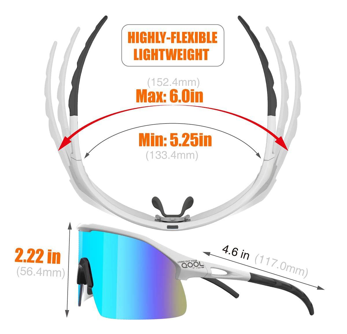 Living out your qool time Living out your qool time Polarized shield warp around Cycling Sunglasses Men Women Baseball ski Triathlon Volleyball Running pickleball 118