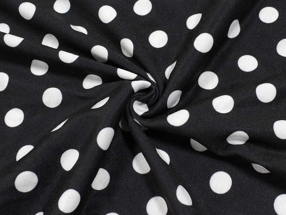 Berydress Berydress Women's Classic 3/4 Sleeve V Neck Sheath Casual Party Work Faux Black Wrap Dress (M, 6083-Black Dot)