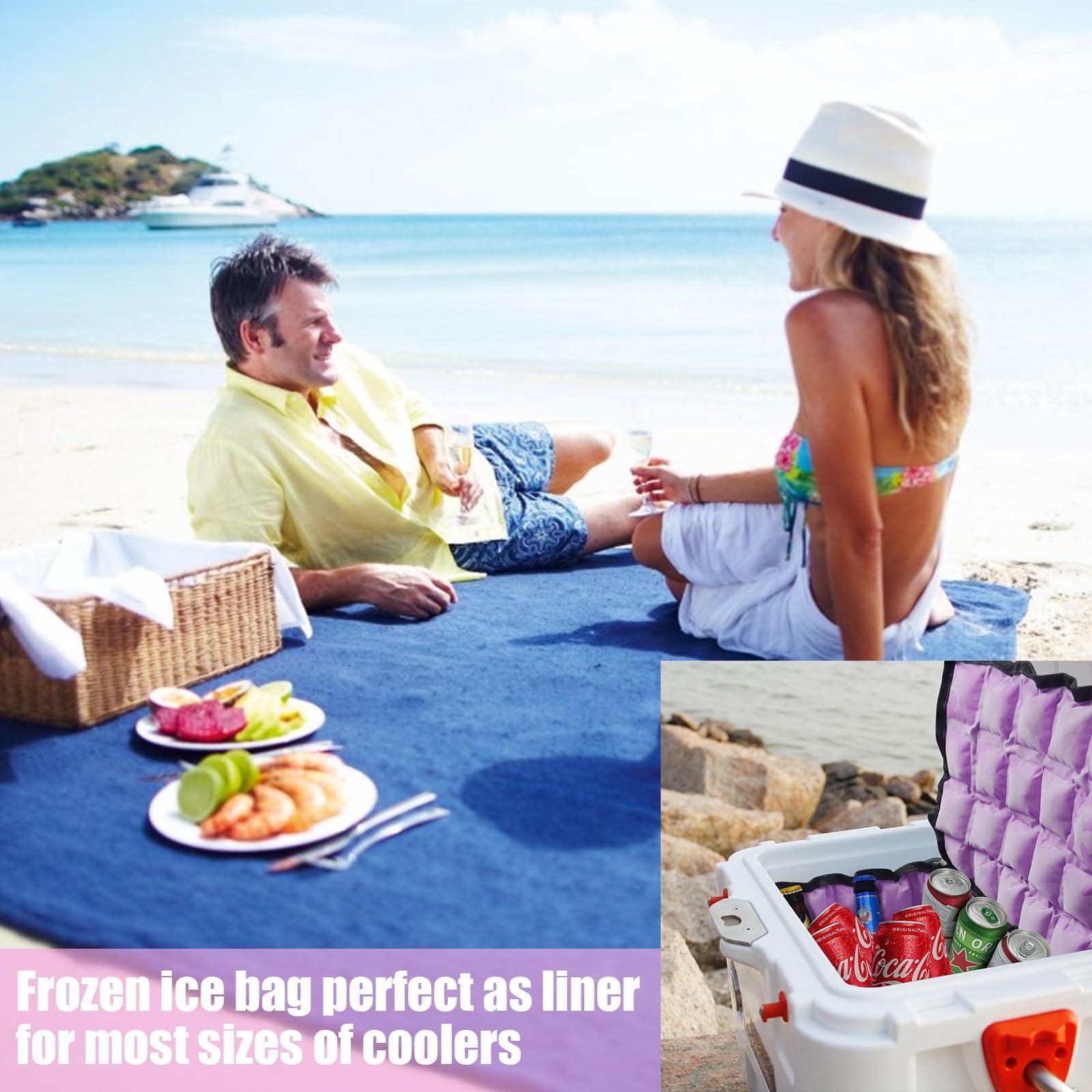 WORLD-BIO Water-Activated Freezable Cooler Bag, Long-Lasting 8-Hour Cooling, No Ice or Gel Pack Needed, Reusable Cooler Bag for Lunch Boxes, Camping, Groceries & First Aid