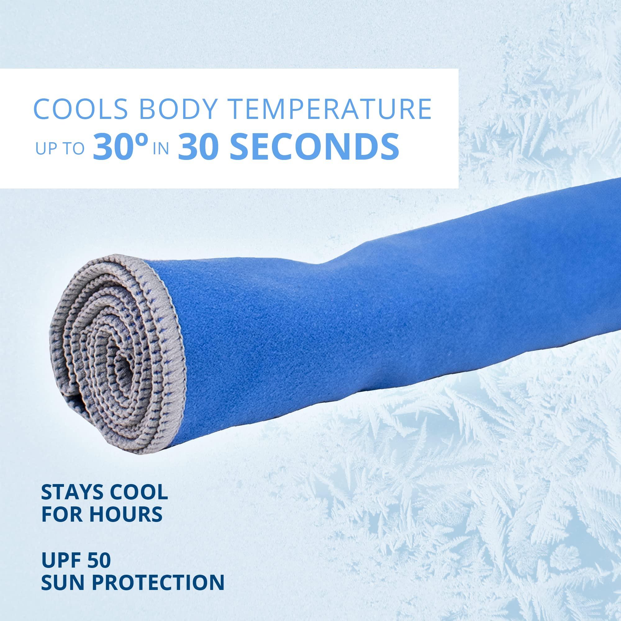 FROGG TOGGS FROGG TOGGS Unisex Adult Chilly Pad Pro Soft Microfiber Instant Cooling Towel, Machine Washable, 33x10.5, Blue, Standard US