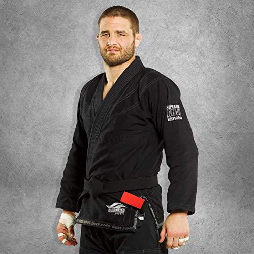 FUJI FUJI Suparaito BJJ GI and Martial Arts Uniform - Brazilian Jiu Jitsu Gi With Pearl Weave Jacket, Black, Size A4