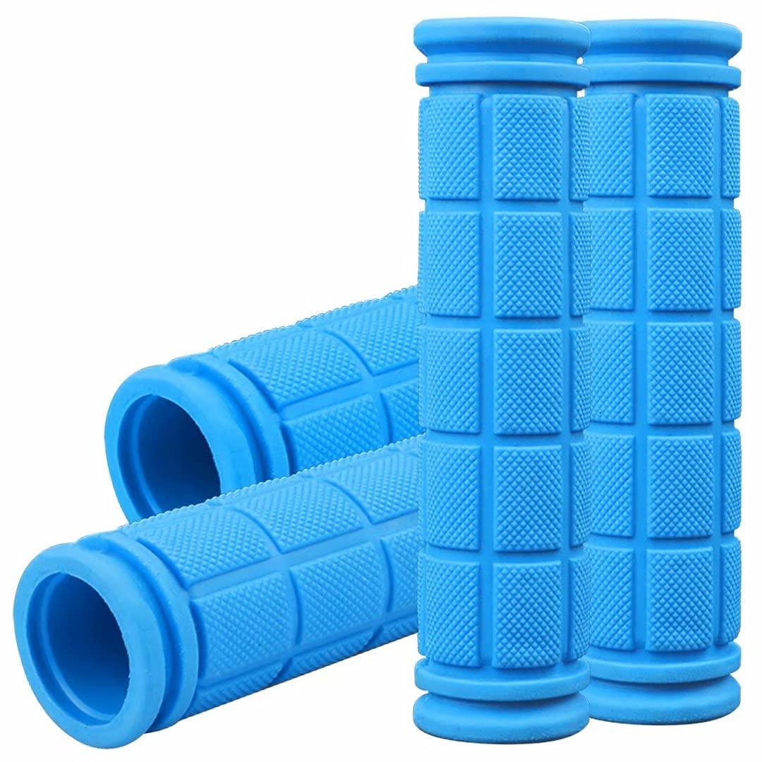 CHUNZEXI 4Pcs Bike Handle Grips, Kids Non-Slip-Rubber Bicycle Handlebar Grips, Specialized Replacement Bike Grips, for Beach Cruiser Razor Scooter Foldable Mountain Bicycle Tricycle BMX MTB