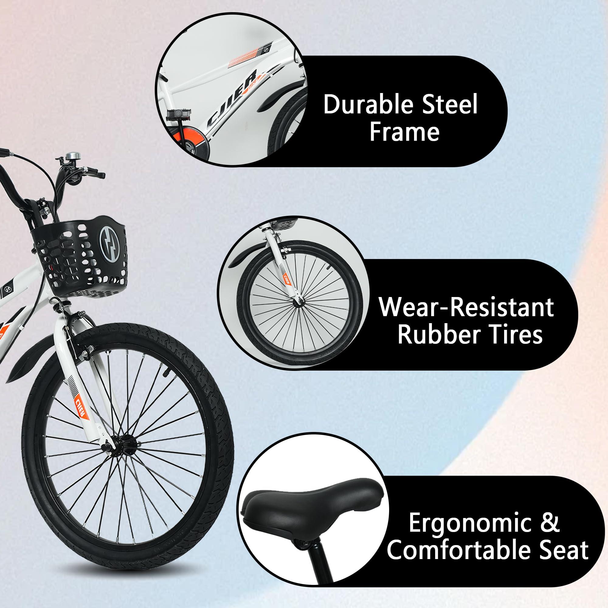 DEYGIA DEYGIA Kids Bike, 20 Inch Bike with Kickstand for Boys and Girls Ages 10-12 Years, Sports Kids\' Bicycles for Kids, Bicycle for Kids, Easy Assembly - White