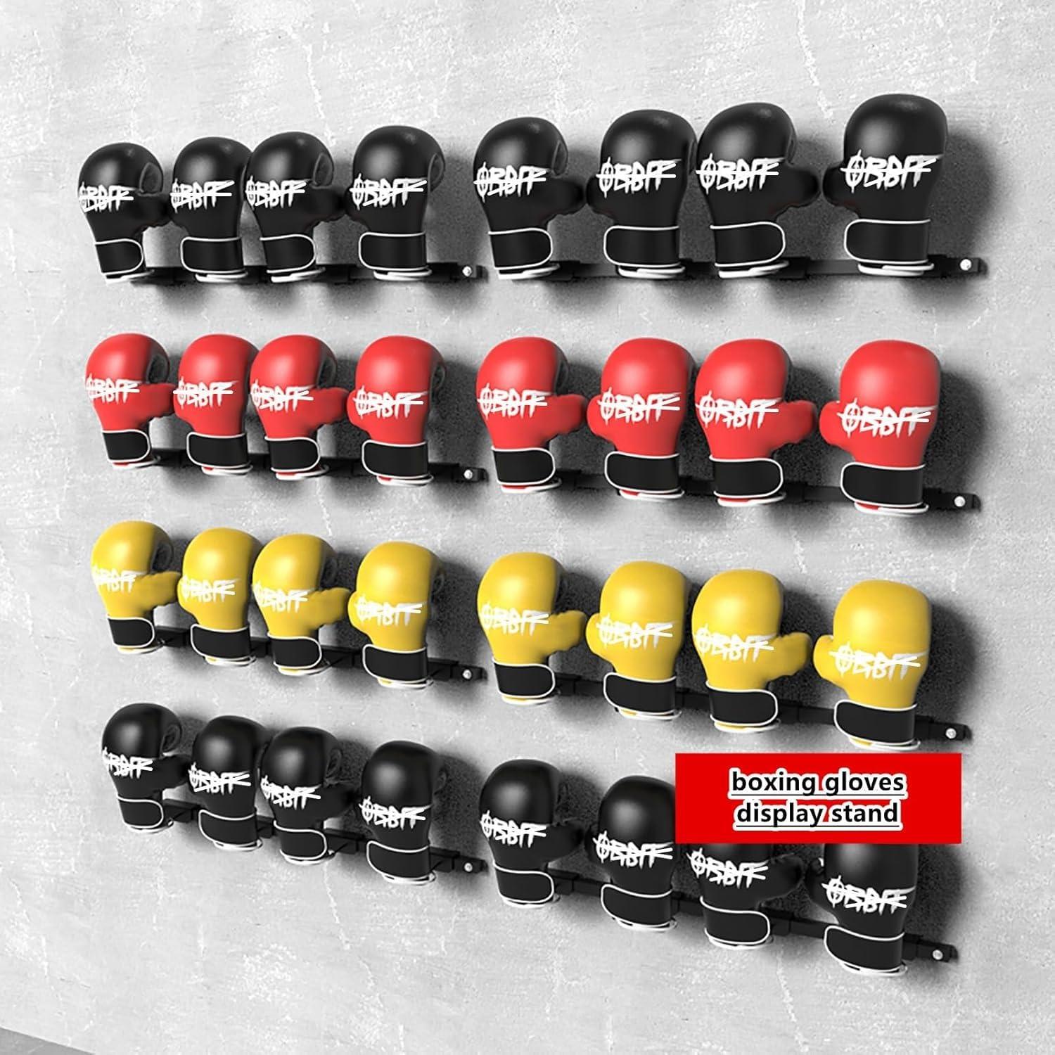 AErosx AErosx Wall Mounted Boxing Glove Dryer Organizer, Gym Boxing Gloves Wall Display Hanger, Boxing Glove Storage Rack Holds 2/3 Pairs of Gloves(35.4in/90cm)