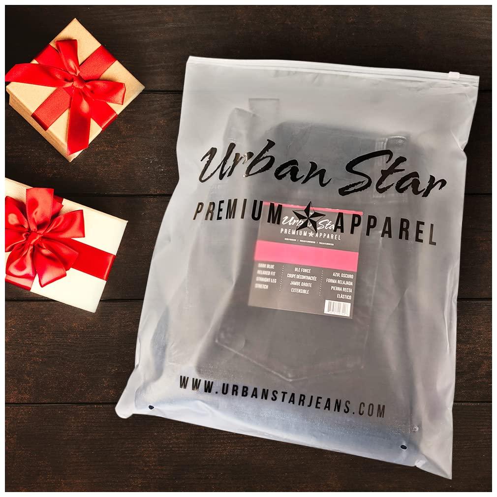 Urban Star Urban Star Mens Jeans Relaxed Fit Straight Leg Stretch Jeans for Men Ultimate Comfort Superflex Pants Black 34W x 34L