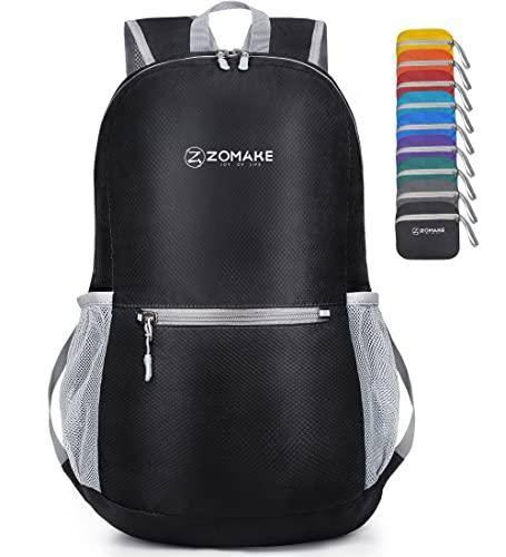 ZOMAKE ZOMAKE Ultra Lightweight Hiking Backpack 20L - Packable Small Backpacks Water Resistant Daypack for Women Men(Black)