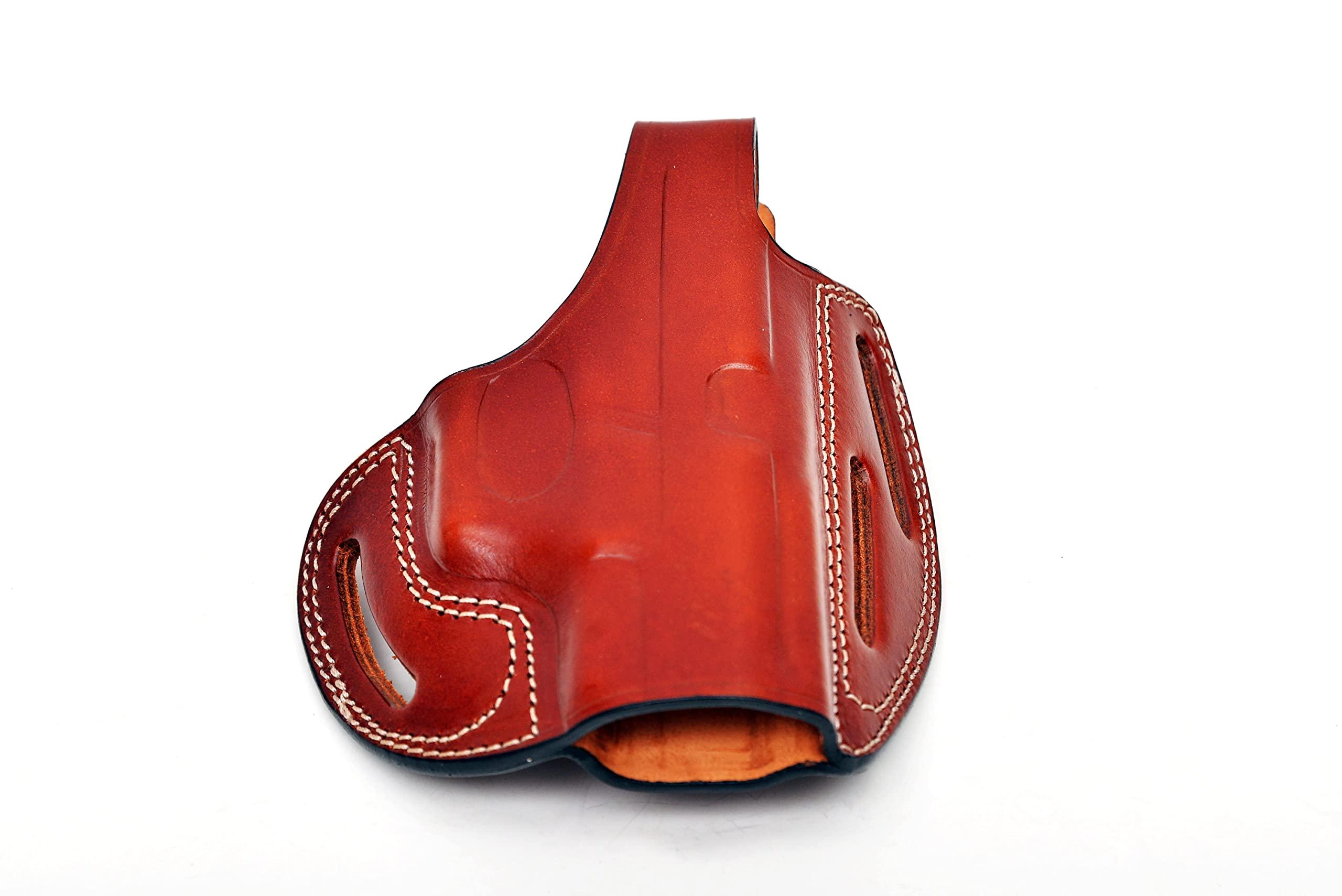 PulsarHolster Premium Leather Holster fits CZ 75D SP01 P01 P10S P07 Duty 2075 Rami Shadow 2, Handmade, Right Handed, 3 Slot Style - PulsarHolster (Brown, CZ Shadow 2)