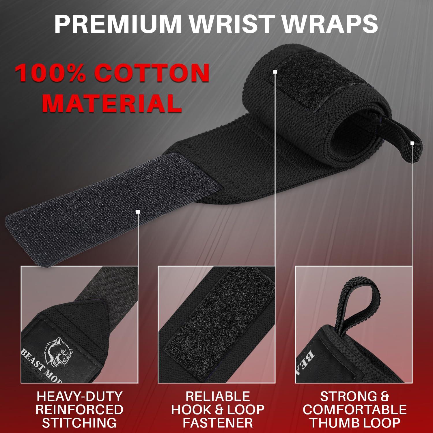 TECEUM TECEUM Weightlifting Wrist Wraps with Thumb Loop Black Arms on Fire 12 inch Heavy-Duty Workout Wrist Support & Protection Ideal for Powerlifting, Strength Training, Bodybuilding