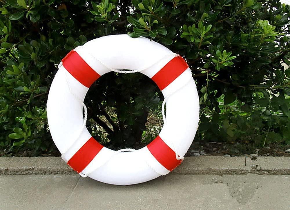 FIRSTONE 5Pcs Foam Swim Rings Swimming Pool Life Ring Buoy with Perimeter Rope (Red)