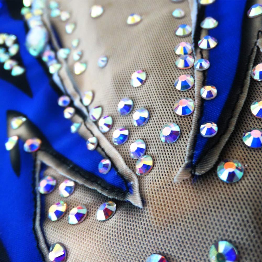 LIUHUO LIUHUO Rhythmic Leotards Dress Blue Girls Children Gymnastic Unitard Maxi Belly Performance Ballroom Ballet Exotic Ddancewear