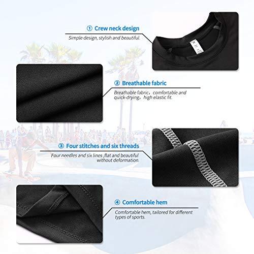 Queerier Men\'s Compression Long Sleeve Shirts, Cool Dry Sport Workout Underwear Shirt Athletic Baselayer Running Gym Tops