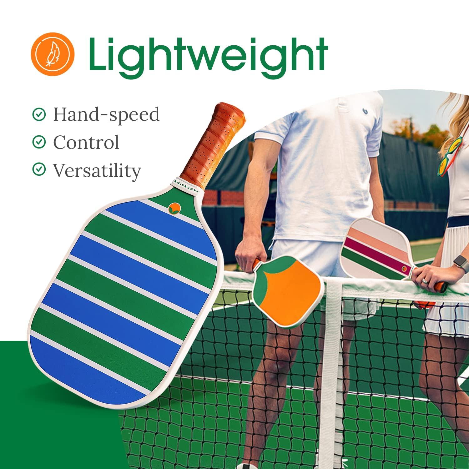 Tangerine Tangerine Pickleball Paddle - Cool & Unique Designs - Lightweight with Honeycomb Core & Fiberglass Surface - Gifts for Pickleball Lovers - USAPA Approved - Nantucket