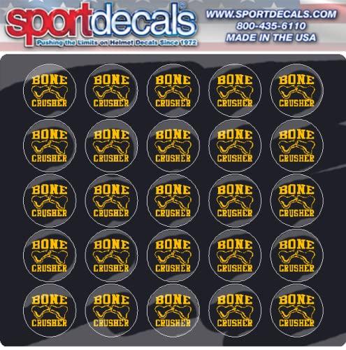 Sportdecals Sportdecals Bone Crusher 3/4\" Award Decals (Yellow Gold on Black)