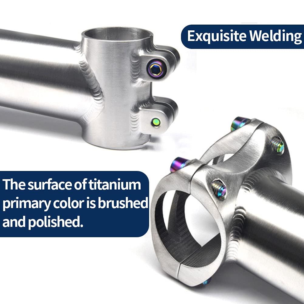 Chestnut-YX Chestnut-YX Titanium Bicycle Stem Bike Stem 25.4mm/31.8mm 5 Degree Bike Handlebar Stem for Mountain Bike Road Bike BMX MTB,Stem X Length 50/60/70/80/90/100/110/120mm (31.8mm, 100mm)