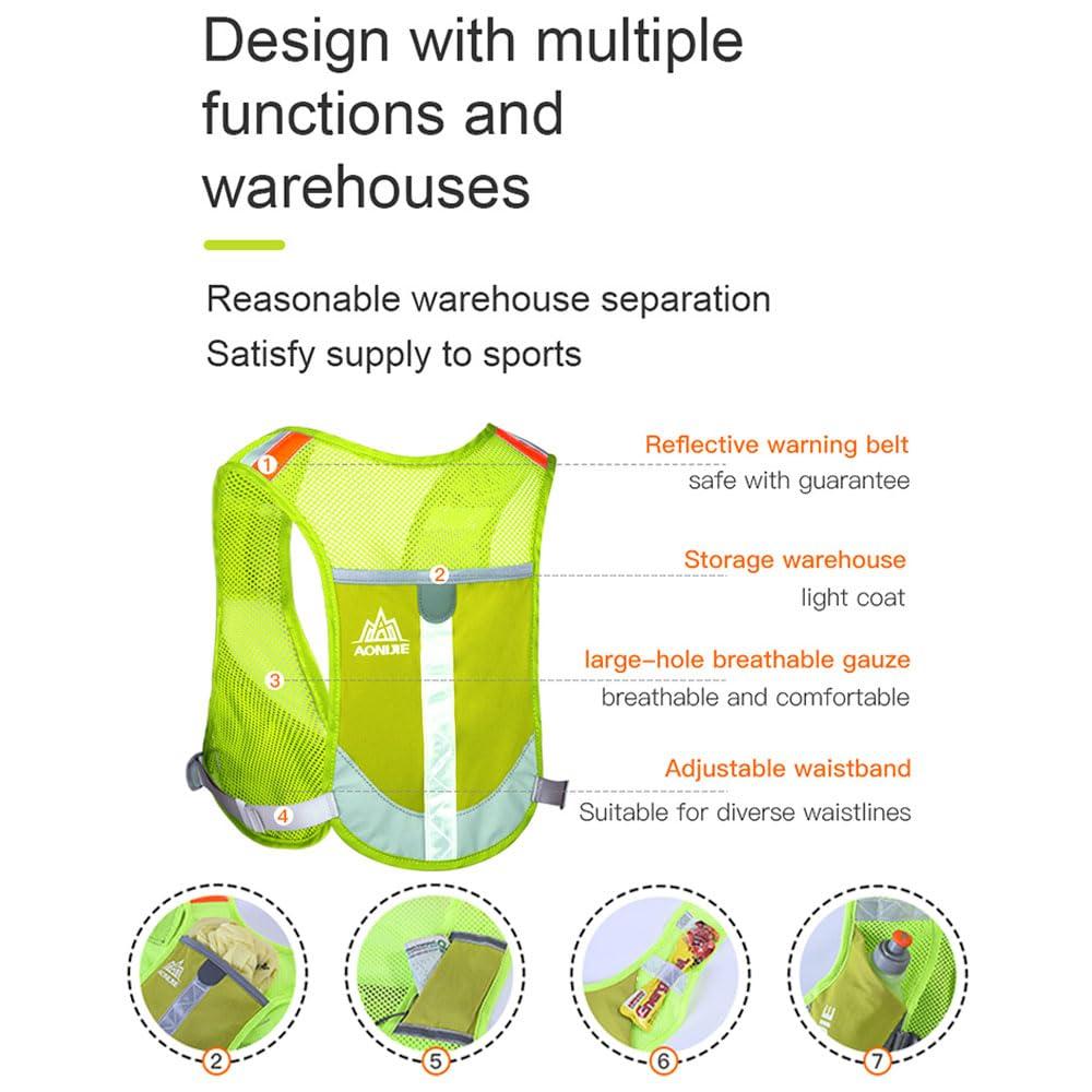 AONIJIE AONIJIE Reflective Running Vest Marathon Running Vest Pack Breathable for Hiking Camping Cycling Race (Blue)