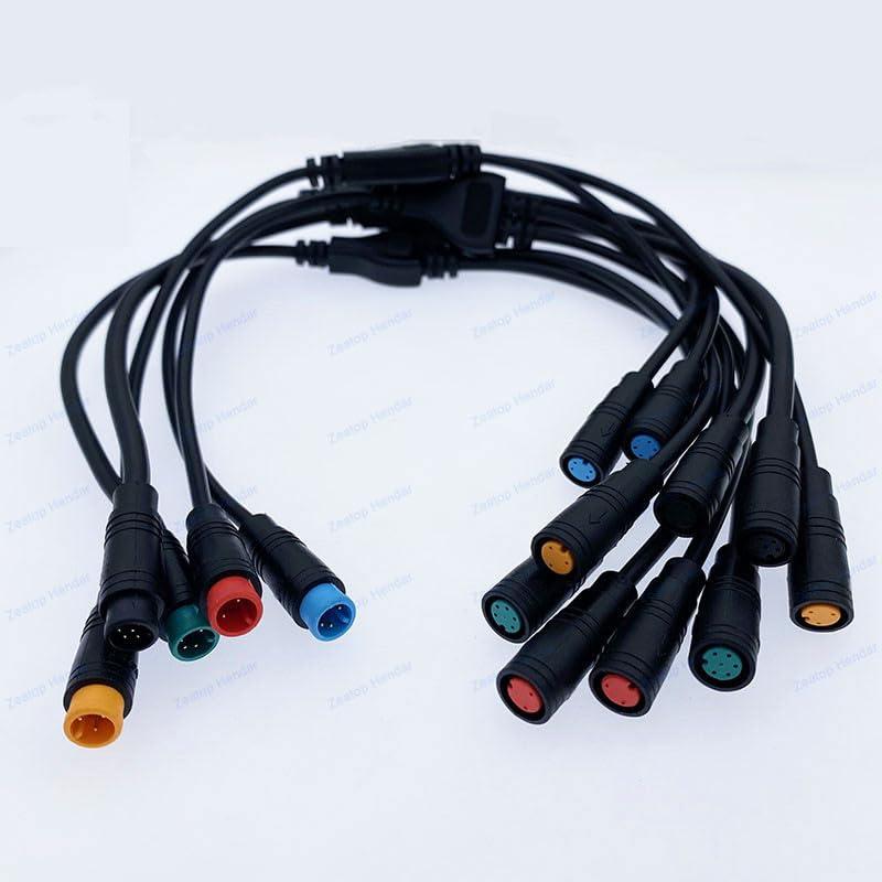 Zeatop Hendar Zeatop Hendar M8 Y Splitter E-Bike Cable 1Male to 2 Female 2 3 4 5 6 Pin Electric Bicycle Plug for Scooter Brake Signal Sensor Wire (3PIN), Black