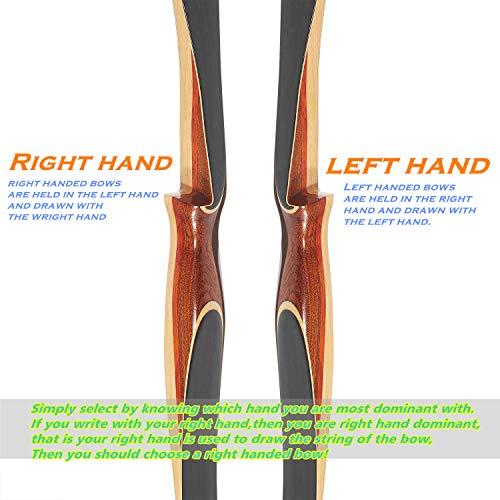 KAINOKAI KAINOKAI 54\" Traditional Laminated Recurve Bow/Archery Amercian Hunting&Target Horse Bow/Longbow Most Arrows fits,15-55 lbs for Kids Teens & Adults