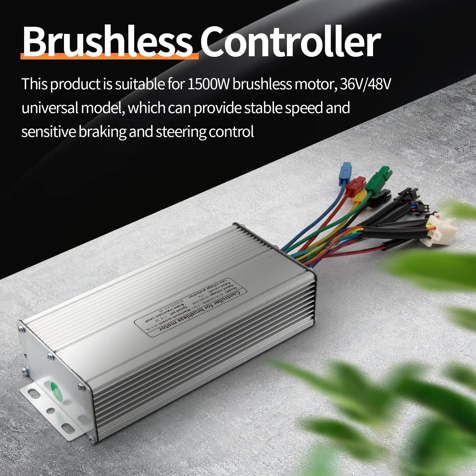 HUDAMZKY HUDAMZKY KT 48V 52V 30A/35A Ebike 1000W/1500W Hub Motor 12 Mosfet Brushless Controller for Electric Bike Motorbike Conversion Kit Compatible with KT LED LCD Display (35A SM Plug)