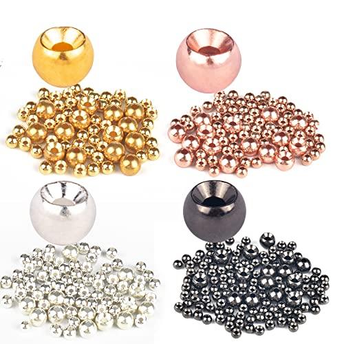 MUUNN MUUNN 200pcs/lot Fly Tying Tungsten Beads,Cyclops Tungsten Nymph Head Ball for Fly Tying Materials 2.5mm,Combination 4 Colors
