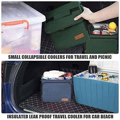 TuErCao TuErcao Cooler Bag - Leak Proof Portable Collapsible Soft Cooler Ice Chest for Beach Hiking Picnic Camping Travel Cooler for Car Road Trips, Lunch Box Cooler for Men Work Hieleras para Trabajo, Blue