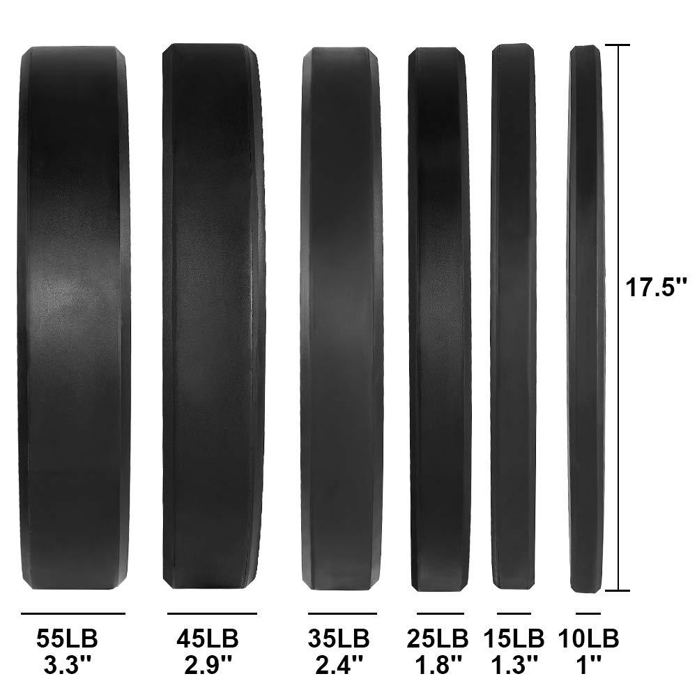 AMGYM AMGYM LB Bumper Plates Olympic Weight Plates, Bumper Weight Plates Steel Insert, Strength Training Pair