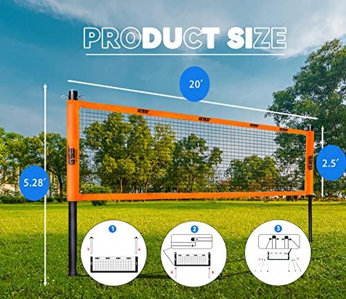 GSE Games & Sports Expert GSE Badminton Sets with Net, Portable Complete Badminton Sets for backyards with net with 4 Rackets,Portable Badminton Net,3 Birdies
