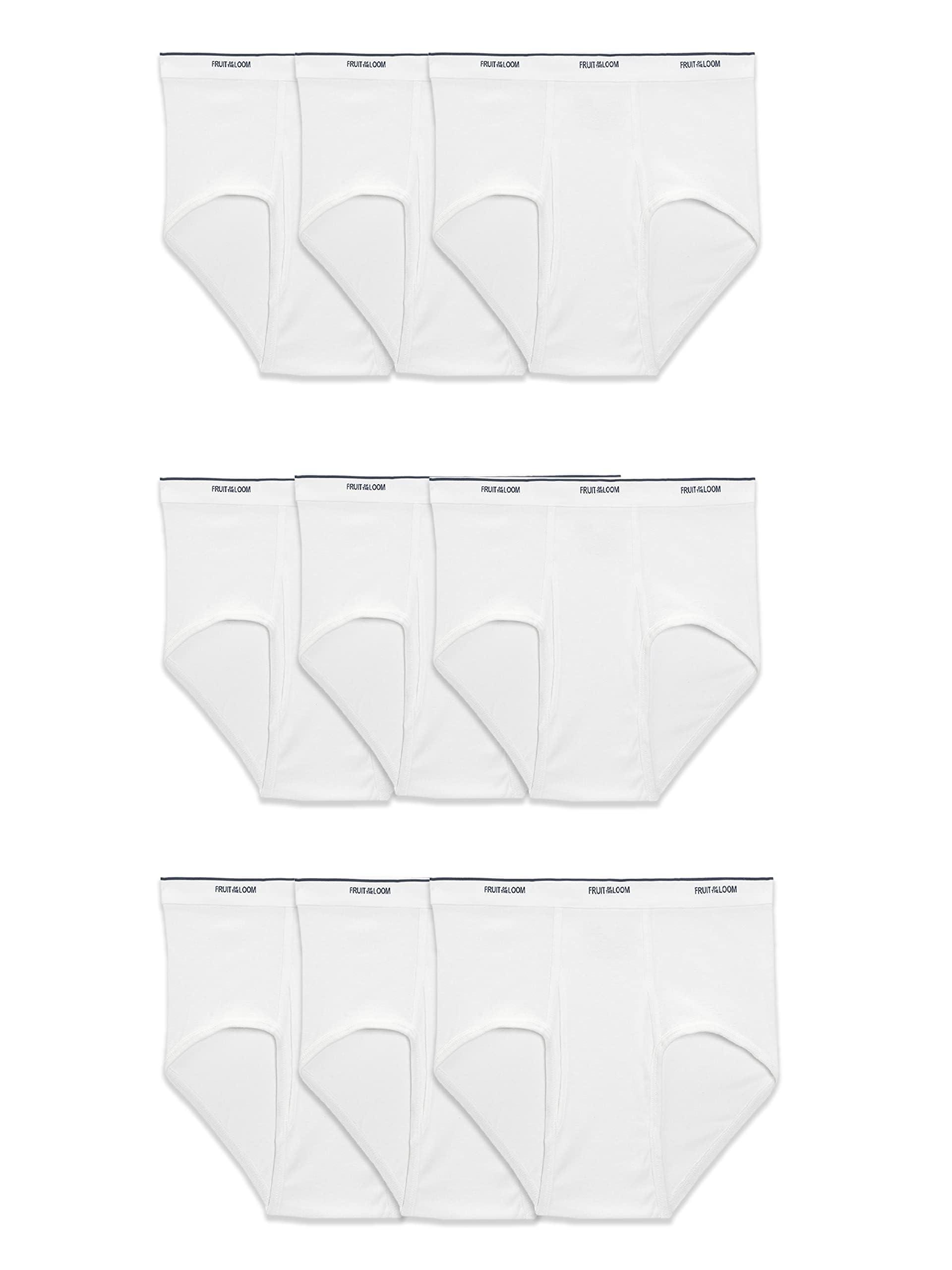 Fruit of the Loom Fruit of the Loom mens Tag-free Cotton Briefs, 9 Pack - White, Large US