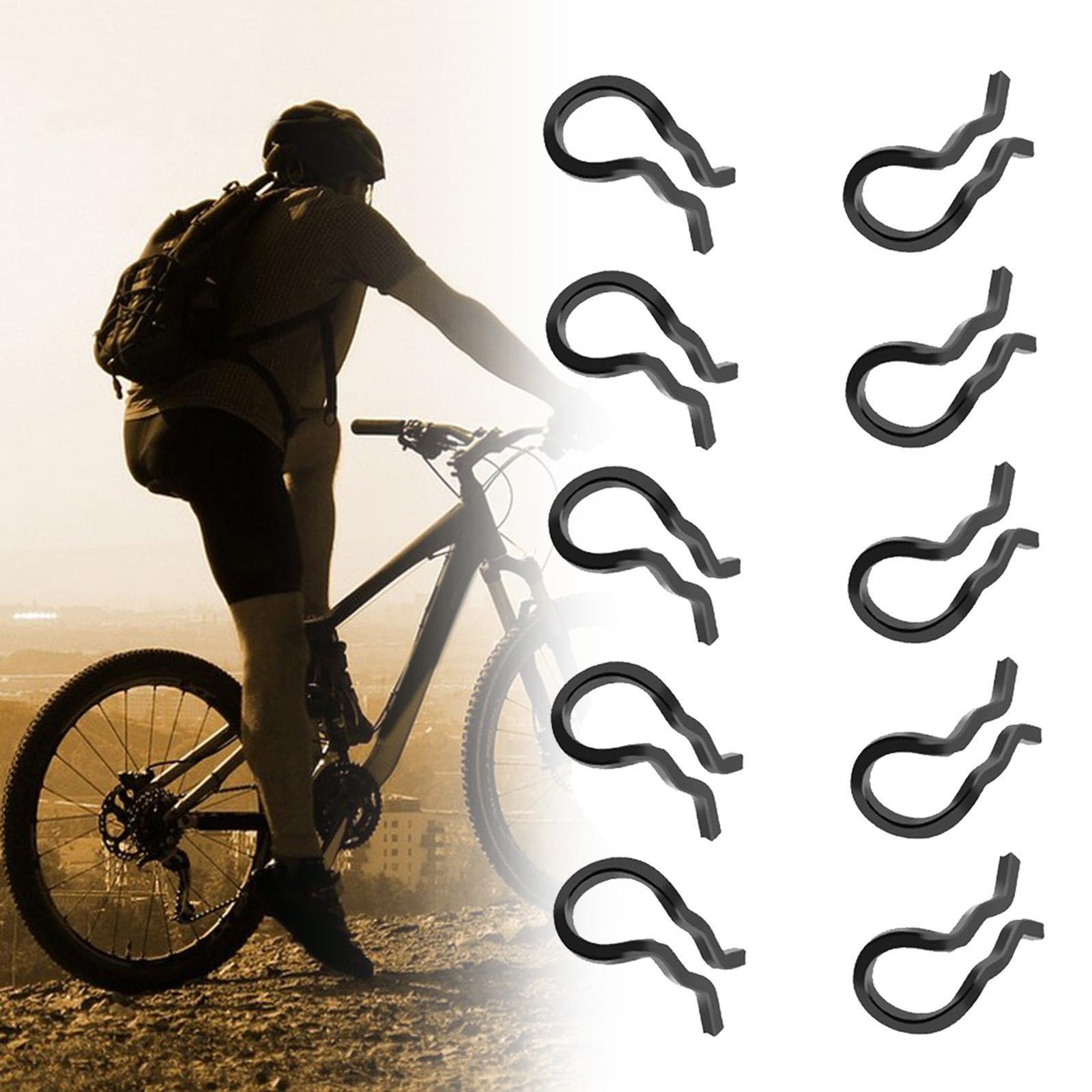 Aosekaa Aosekaa 10 Pieces Fixing Snap Spring Clips Brake Pad Cotter Pin Calipers, Bike Components Spare Parts Retaining Spring Clips, Black