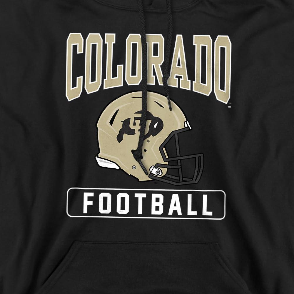 LOGOVISION University of Colorado Official Football Helmet Unisex Adult Pull-Over Hoodie, Black, 3X-Large