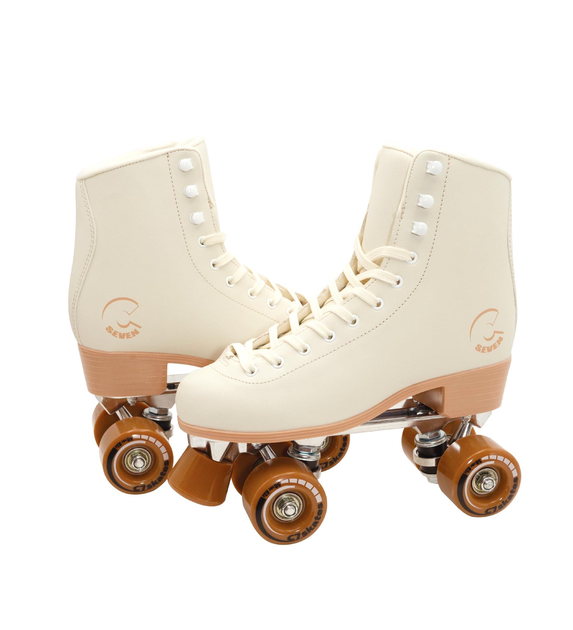 C SEVEN C SEVEN C7skates Cute Roller Skates for Girls and Adults (Vanilla Ice Cream, Women\'s 5 / Youth 4)