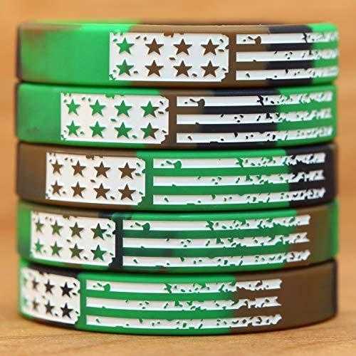 SayitBands Five (5) Camo Vintage Flag Wristbands
