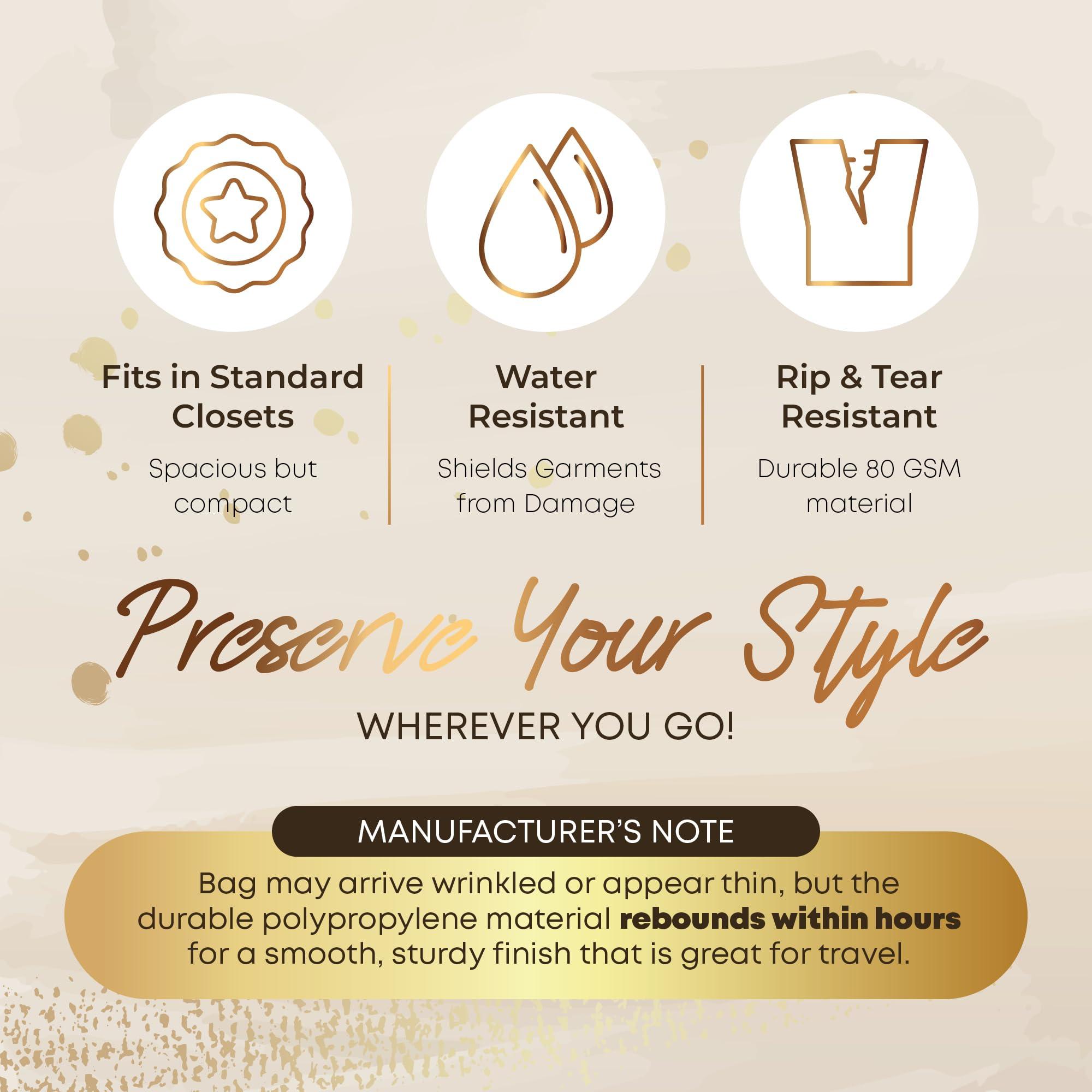 YOUR BAGS GARMENTUM Your Bags Dress Bag for Gowns & Formal Dresses - 72" Extra Long Garment Bag for Hanging Clothes & Travel Women - Large Wedding Dress Garment Bags - 10" Gusset (Navy)