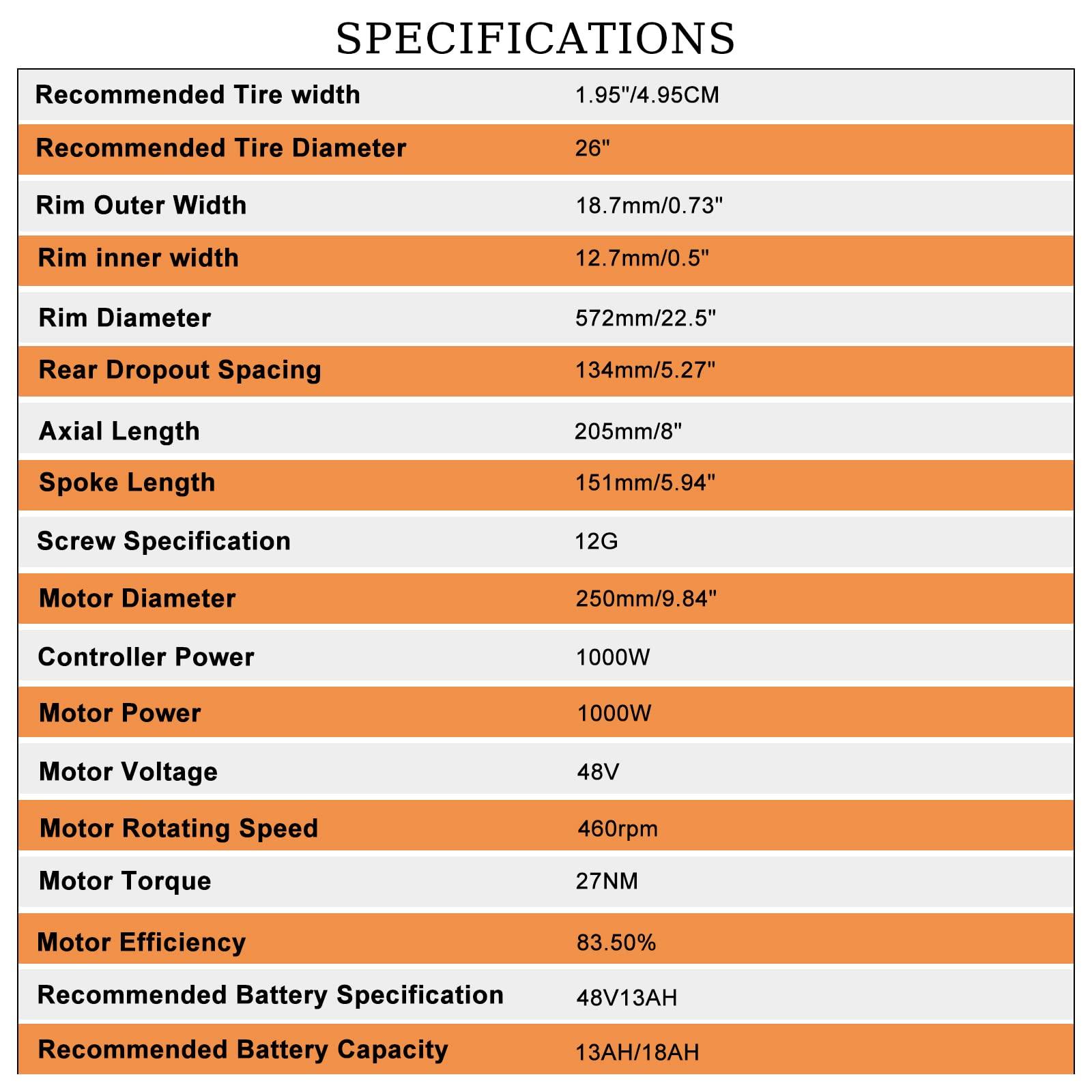 PEXMOR PEXMOR Electric Bike Conversion Kit, 48V 1000W 26\" Rear Wheel E-Bike Hub Motor Kit, Upgrade 3 Mode Controller w/PAS/LCD Display/Twist Throttle Ebike Bicycle Wheel Kit