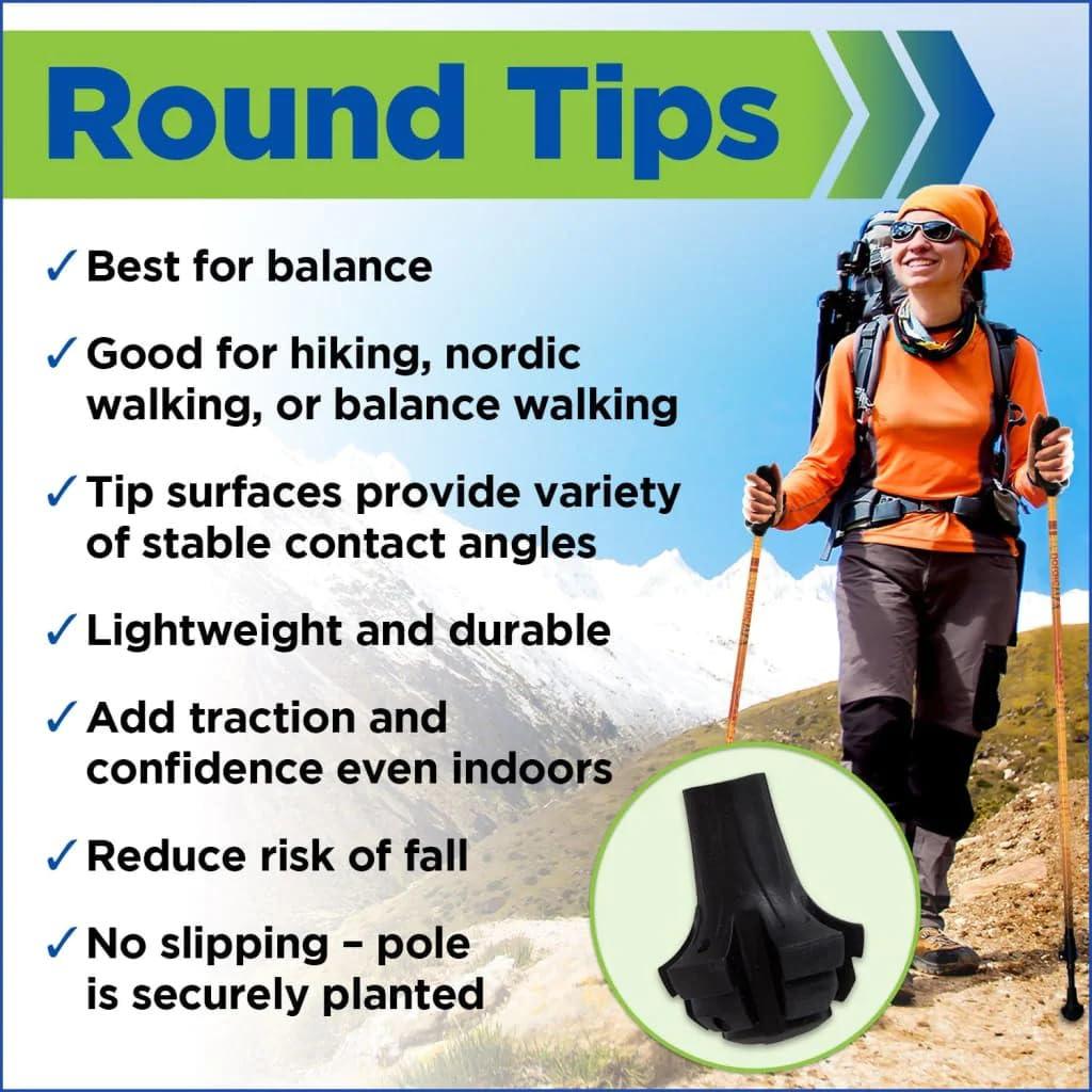 York Nordic York Nordic Motivator Walking Poles for Balance and Rehab - Patented Stability Grips - Lightweight, Adjustable, and Collapsible - 2 Pieces Adjustable w/flip Locks - Heights 4'6" up to 6'2" - 230 lbs