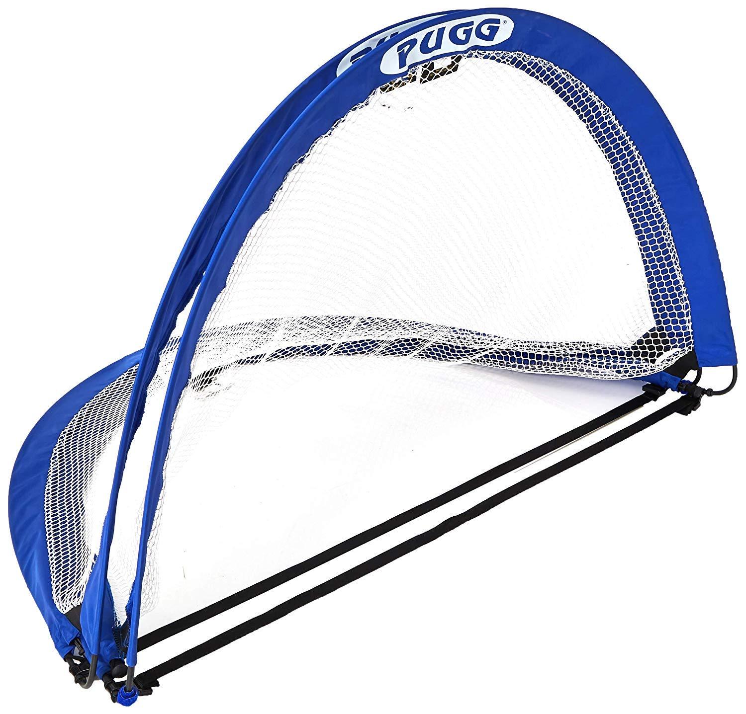 PUGG PUGG 4 Foot Pop Up Soccer Goal - Portable Training Futsal Football Net - The Original Pickup Game Goal (Two Goals & Bag)